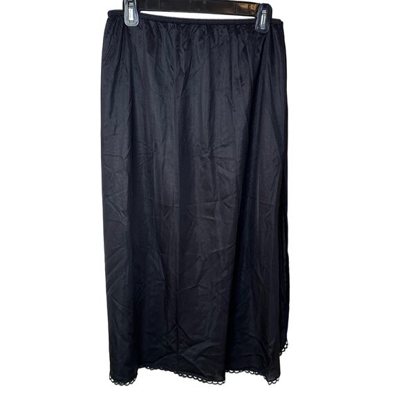 Wondermaid Black Long Lace Slip Skirt Made in USA Size XL - Picture 3 of 5